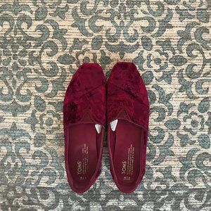 Toms Classic Black Cherry Velvet Slip On Multi